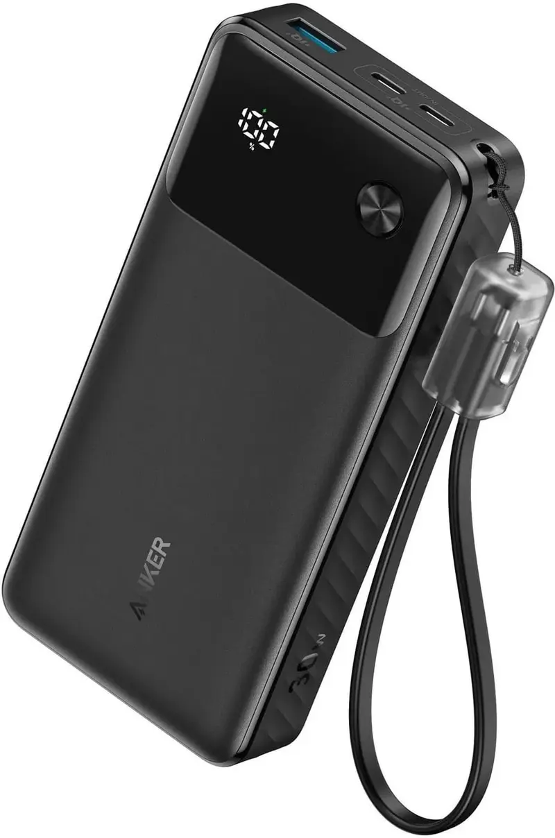 Acumulator Extern Anker A1384G11 | 20000mAh, 30W, Cablu USB-C, Negru