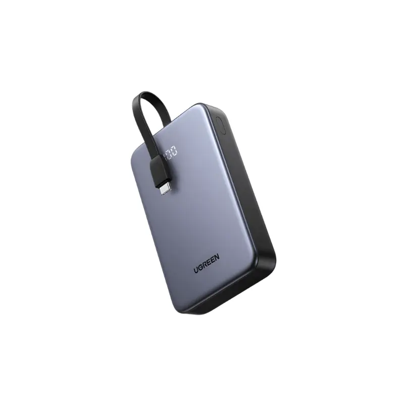 Acumulator Extern Ugreen PB505 | 20000mAh, USB-A, USB-C, 20W, Cablu Retractabil