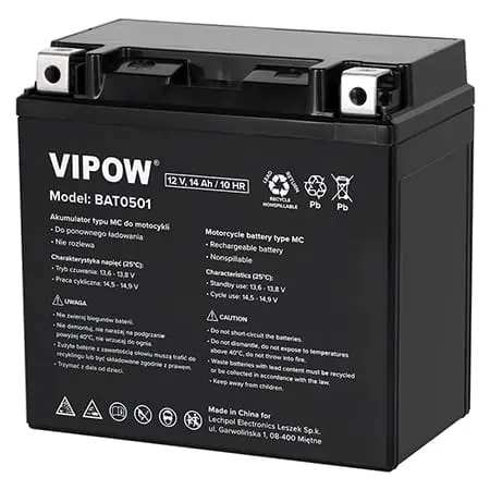 Acumulator Moto Vipow BAT0501 | 12V, 14Ah