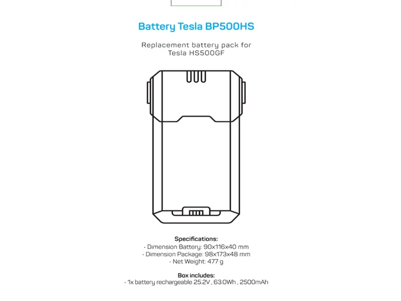 Acumulator Tesla BP500HS | 2500mAh, Stație Portabilă