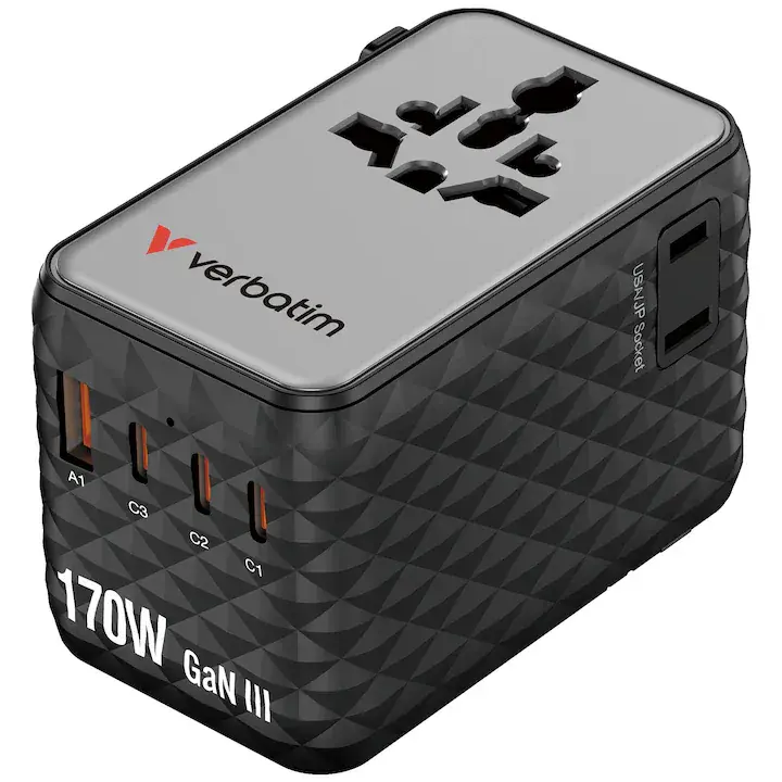 Adaptor Priza Verbatim 30190 | 170W, USB-C, Negru