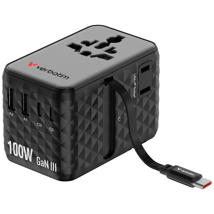 Adaptor Priza Verbatim 30191 | 100W, GaN, USB-C