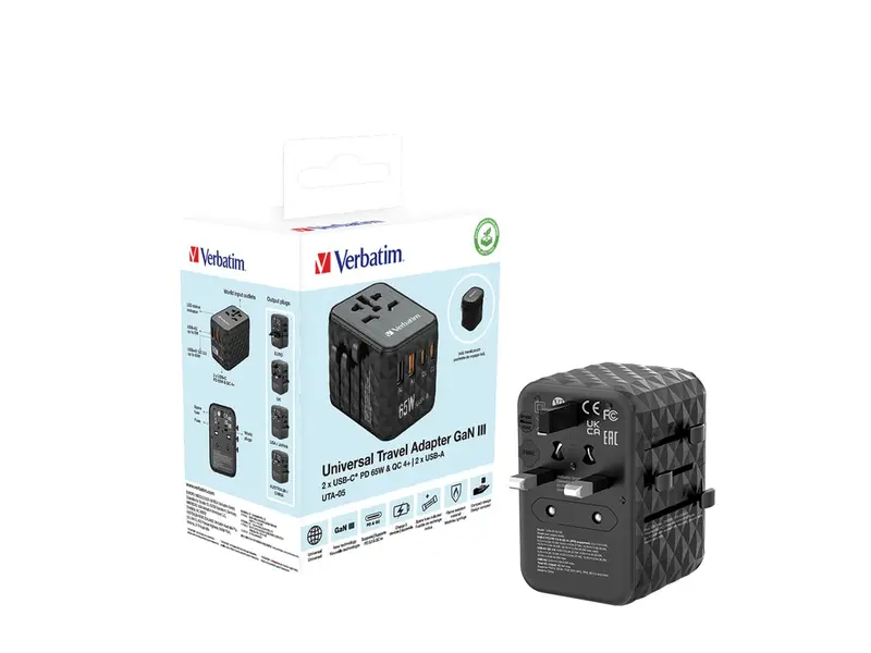 Adaptor Priza Verbatim 32120 | 65W, USB-C, Negru