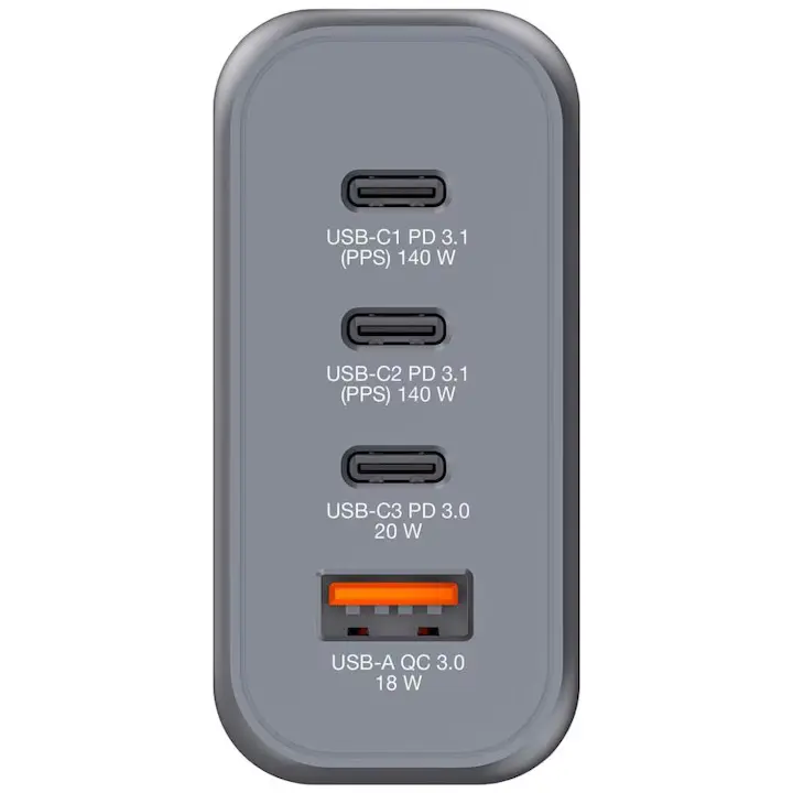 Adaptor Priza Verbatim 32125 | 140W, USB-C, Negru