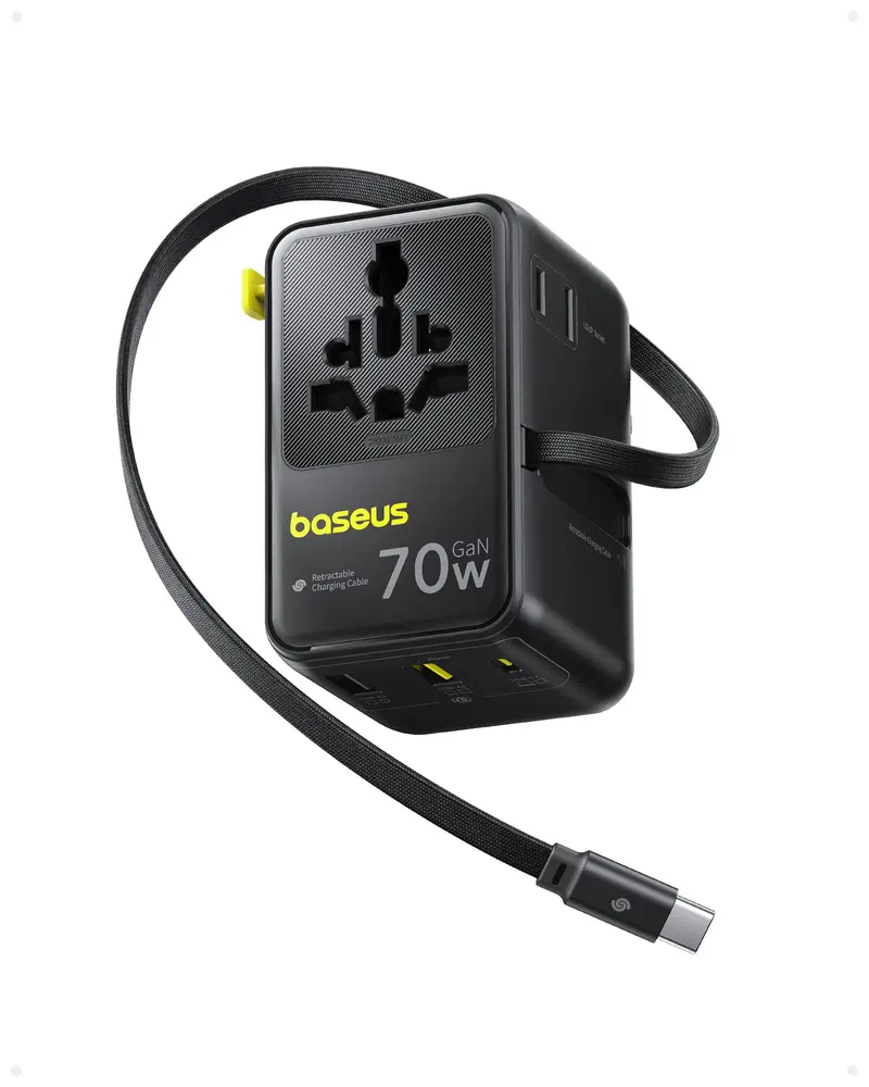 Adaptor Universal Baseus EnerCore CG11 | 2xUSB-C, 2xUSB, 2xSchuko, 70W, QC