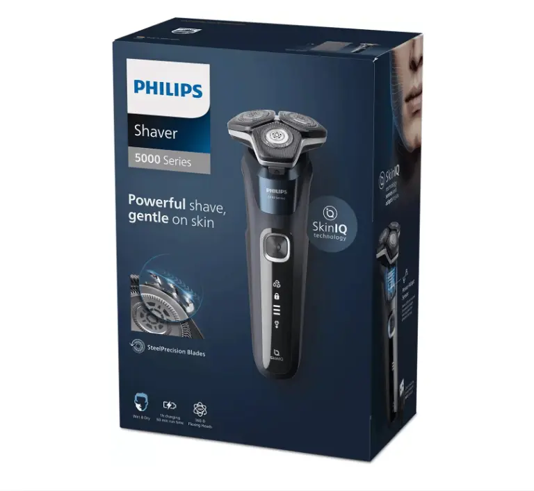 Aparat de barbierit Philips S5885/10 | Umed/Uscat, SkinIQ, 360°, LED