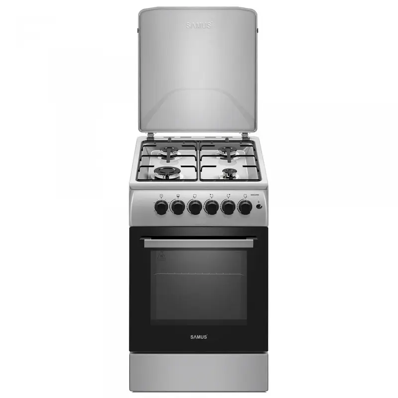 Aragaz SamusSM561XPBS | 60cm, Inox, Argintiu, Timer, 50x63x86cm