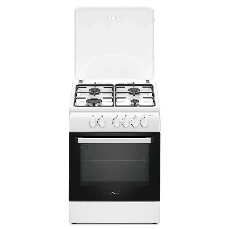 Aragaz SamusSM664ABS | 60cm, Alb, Timer, 60x63.5x86cm