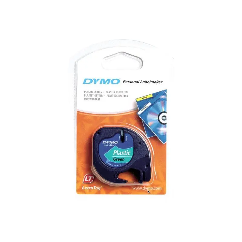 Banda de etichetare Dymo 91204 | LetraTag, plastic, 12mm, verde