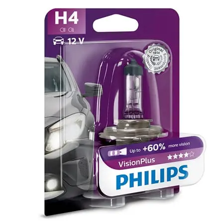 Bec Auto Philips H4 Vision Plus PH-H4VP | 12V, 60/55W, Halogen