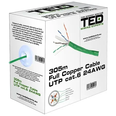 Cablu UTP Cat 6 Ted Electric KAB-TED2 | 305m, Cupru 0.5mm