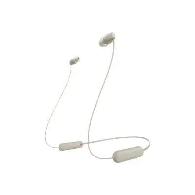 Căști Bluetooth Sony WI-C100 | In-Ear, Wireless, Bandă Gât, Bej
