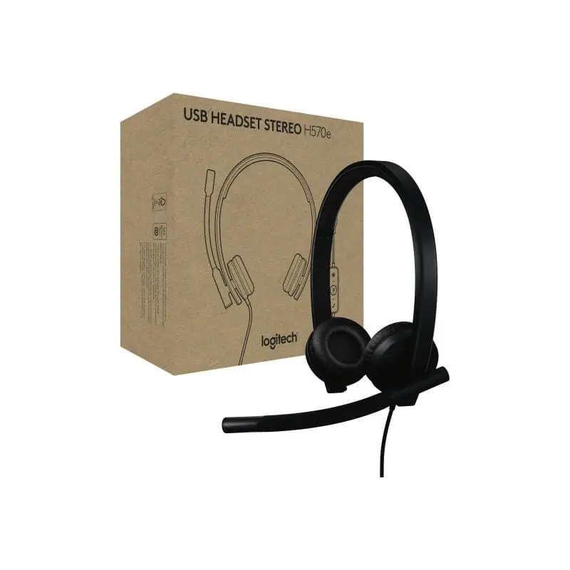Casti Logitech H570e Teams 981-001430 | Stereo, USB-A, Microfon