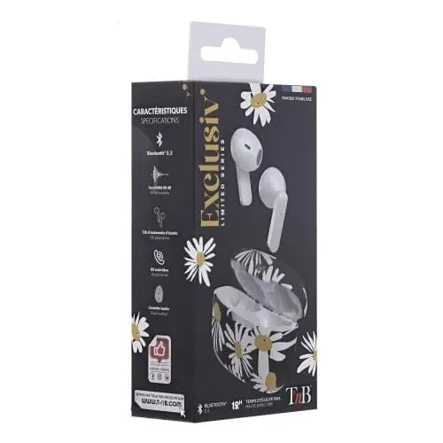 Casti TWS TnB Exclusiv Daisy EBXDAISY | Bluetooth 5.3, Alb