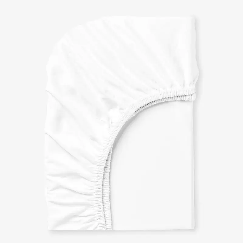 Cearsaf de pat cu elastic ALB  90/200/25 cm 100% bumbac ranforce