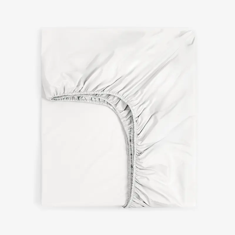 Cearsaf de pat cu elastic ALB PERCALE 200/200/30 cm
