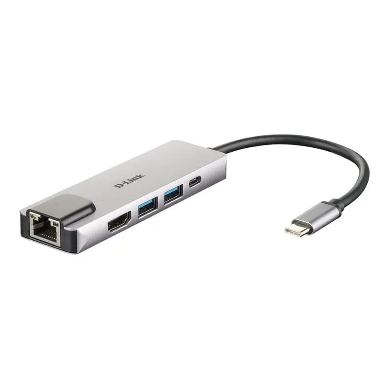 Convertor D-Link DUB-M520 | USB-C la Ethernet, 5 Porturi USB 3.0