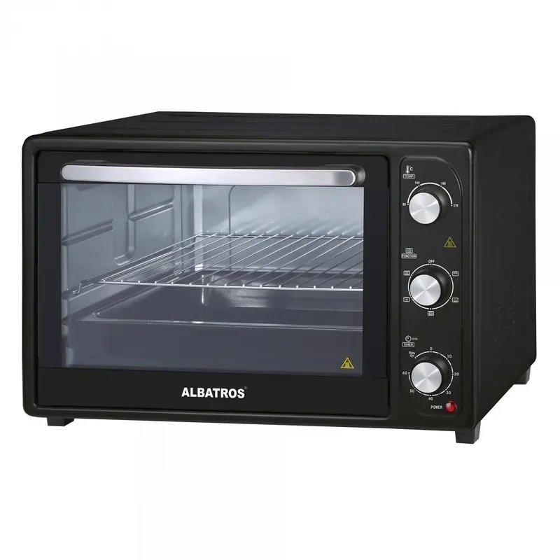 Cuptor Electric Albatros A45BC2 | 1800W, 45L, Inox, Negru, Timer