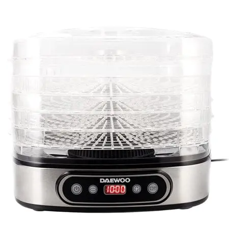 Deshidrator Daewoo DD500S | 500W, Inox, Negru, Timer, Digital