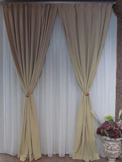 Draperie Madras 3, crem, mată, texturată