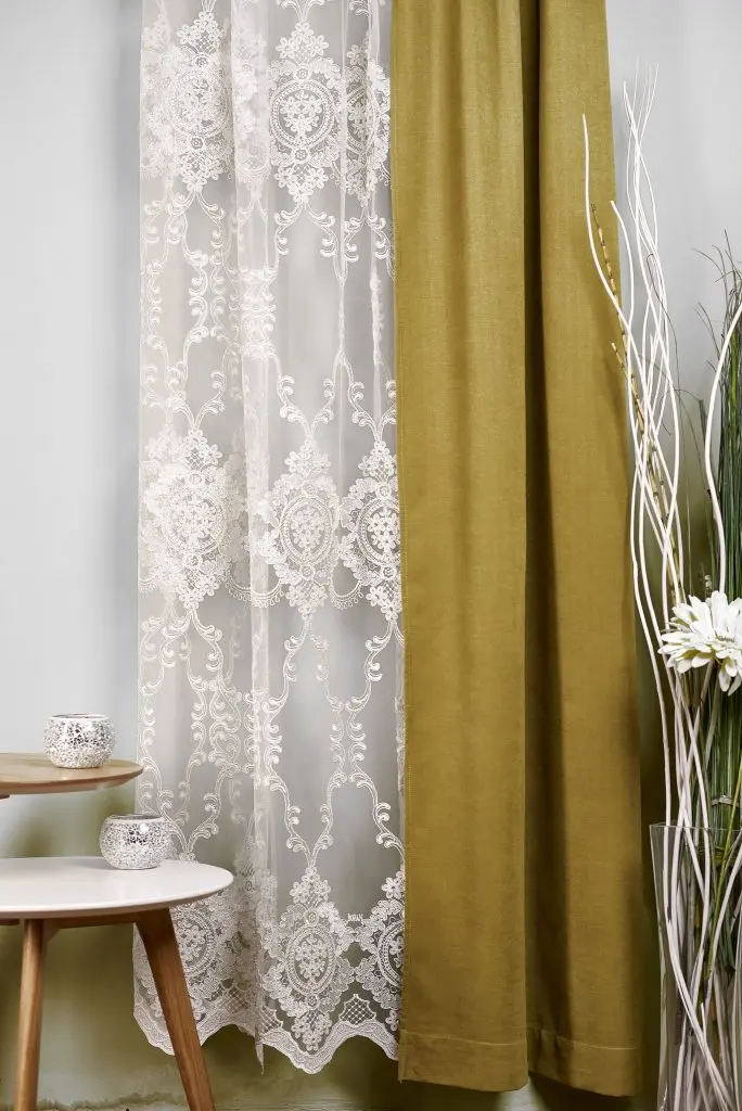 Draperie Madras 32, verde, mată, texturată