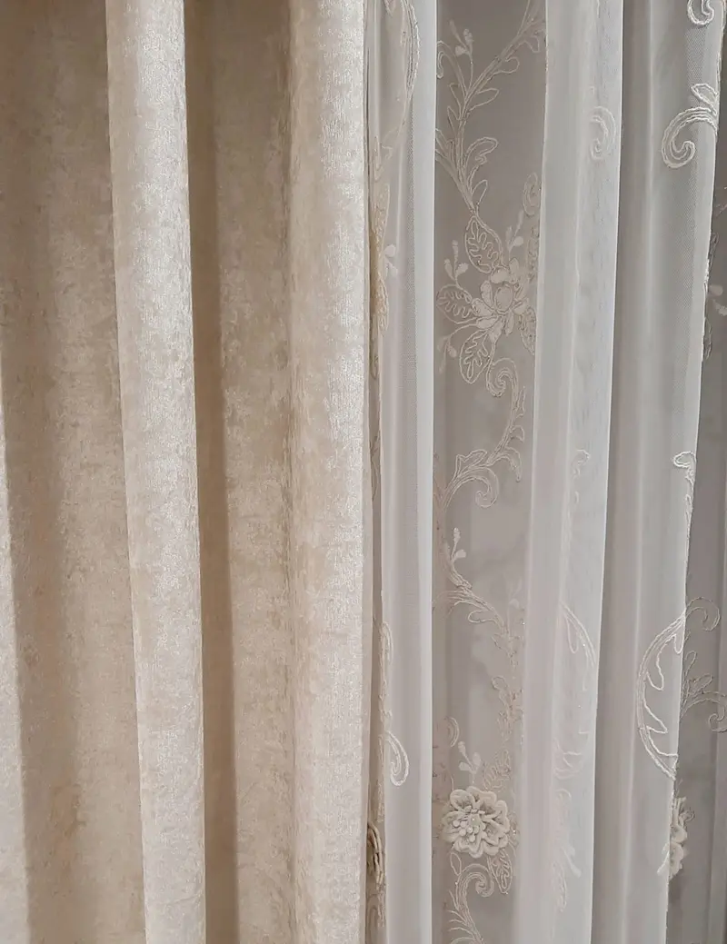 Draperie Sonil 17415, catifea, mătase, ivoire