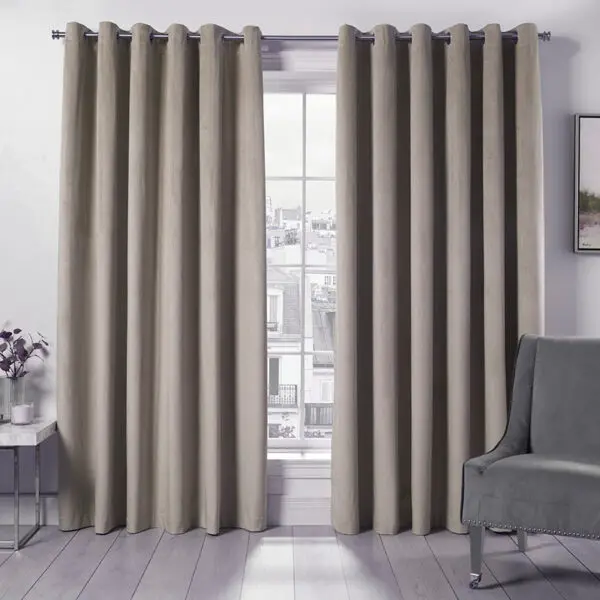 Draperie Yumos 1002, simplă, uni, catifea, grej