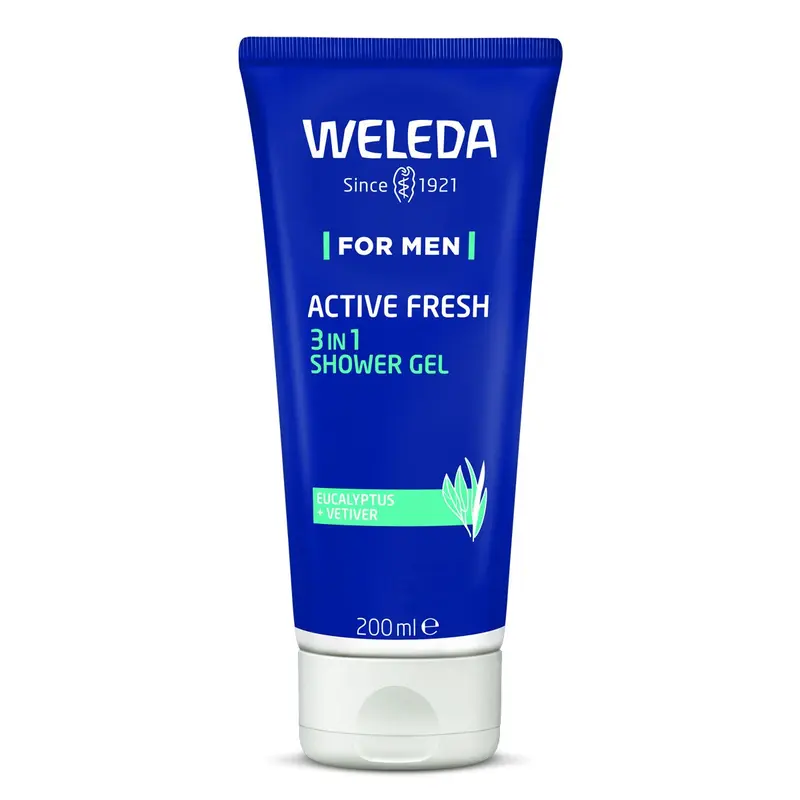 Gel de duș 3-în-1 bărbați Weleda Active Fresh