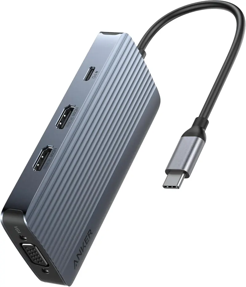 Hub Anker USB-C A83790A2 | 8in1, Triple Display, 5Gbps, Gri