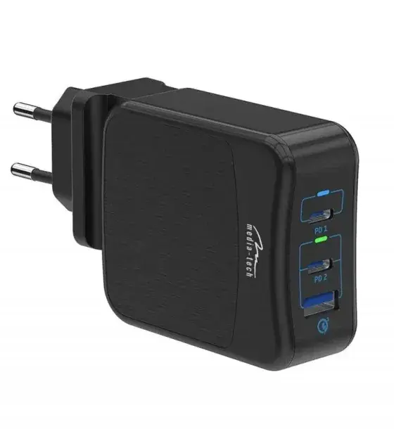 Încărcător Mobil Media-Tech MT6252 | USB-C, 65W, Negru