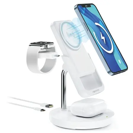 Incarcator Wireless Forever GSM173083 | 5 in 1, Magnetic, Alb