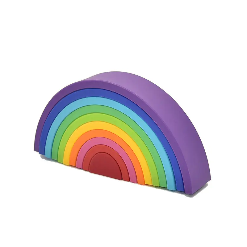 Joc de stivuire Curcubeu - Multicolor, 0 luni+, silicon