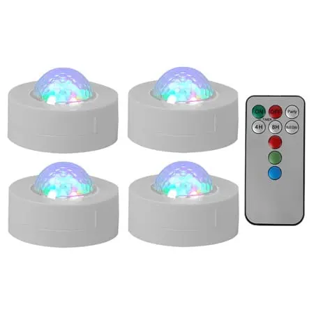 Lumini Decorative Party 4ASTRO | 4x Mini Astro RGB, Stroboscop, Telecomanda