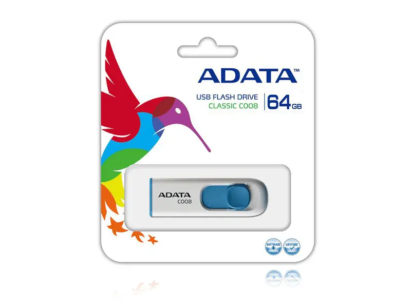 Memorie USB Adata AC008-64G-RWE | 64GB, Alb