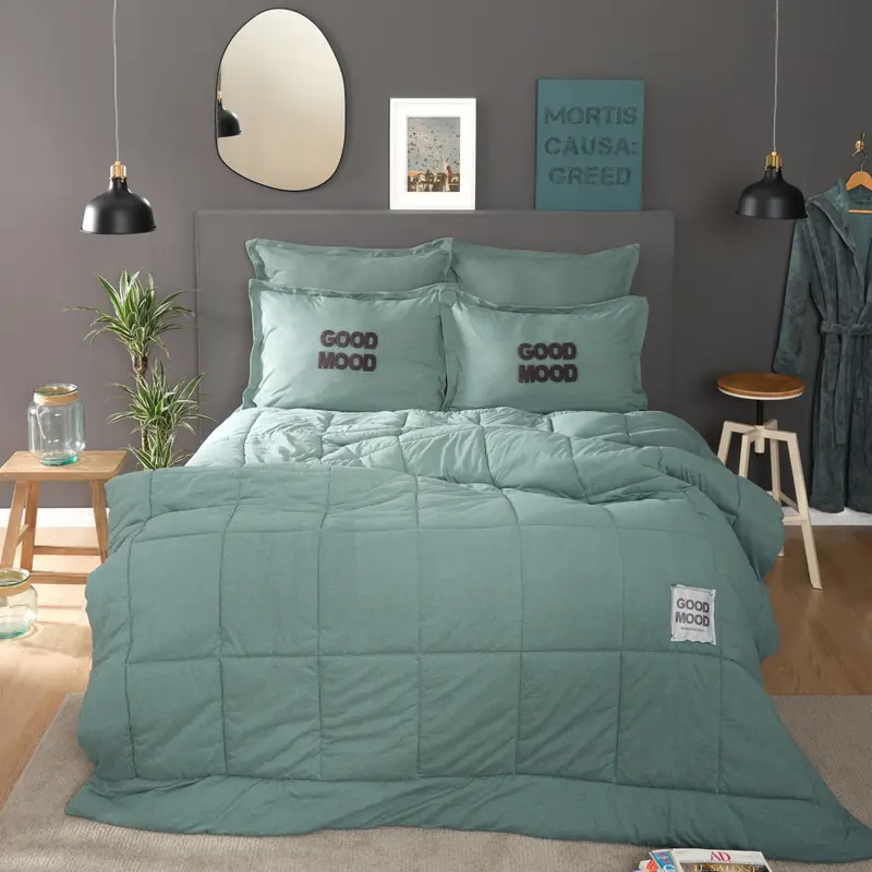 Motto Cotton Comfort, Set de Plapuma, Dubla, Petrol
