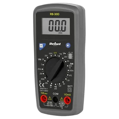 Multimetru Digital Rebel MIE-RB-30D | DC/AC, Test Diode, Continuitate