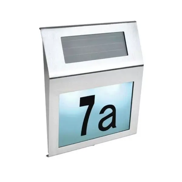 Numar de casa LED, incarcare solara