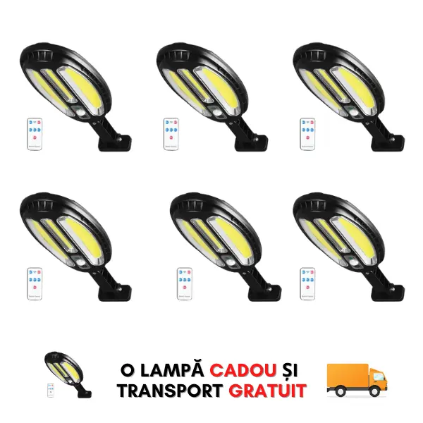 ! Oferta 5+1 Lampi stradale 90 LED COB cu incarcare solara