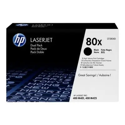 Pachet 2 Tonere HP 80X CF280XD | Negru, Randament Mare, Original