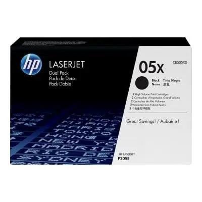 Pachet 2x Toner HP 05X CE505XD | Negru, Original, Capacitate Mare