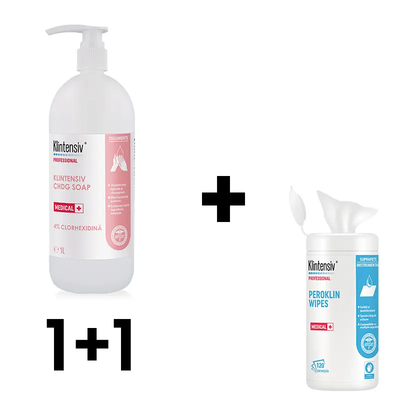 Pachet CHDG Soap 1L + Peroklin Wipes 120 buc.