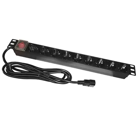 PDU Rack Emtex KOM-EMT13 | 19 inch, 9 Prize, Switch, 16A, 3m