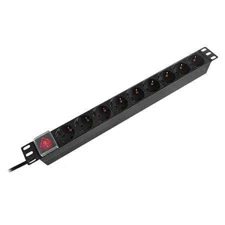 PDU Rack Emtex KOM-EMT5 | 19 inch, 9 Prize, Switch, 16A, 2m