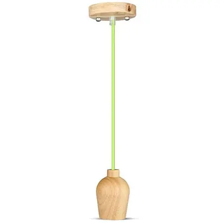 Pendul Tavan V-Tac SKU-3725 | Soclu E27, Lemn, Verde