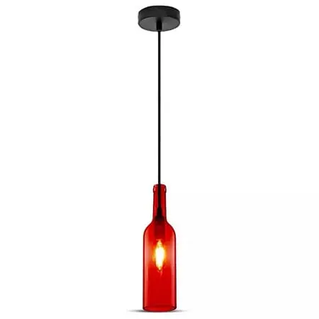 Pendul Tavan V-Tac SKU-3769 | Sticla Vin, Rosu, E27