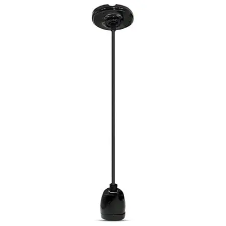 Pendul Tavan V-Tac SKU-3804 | Soclu E27, Portelan, Negru