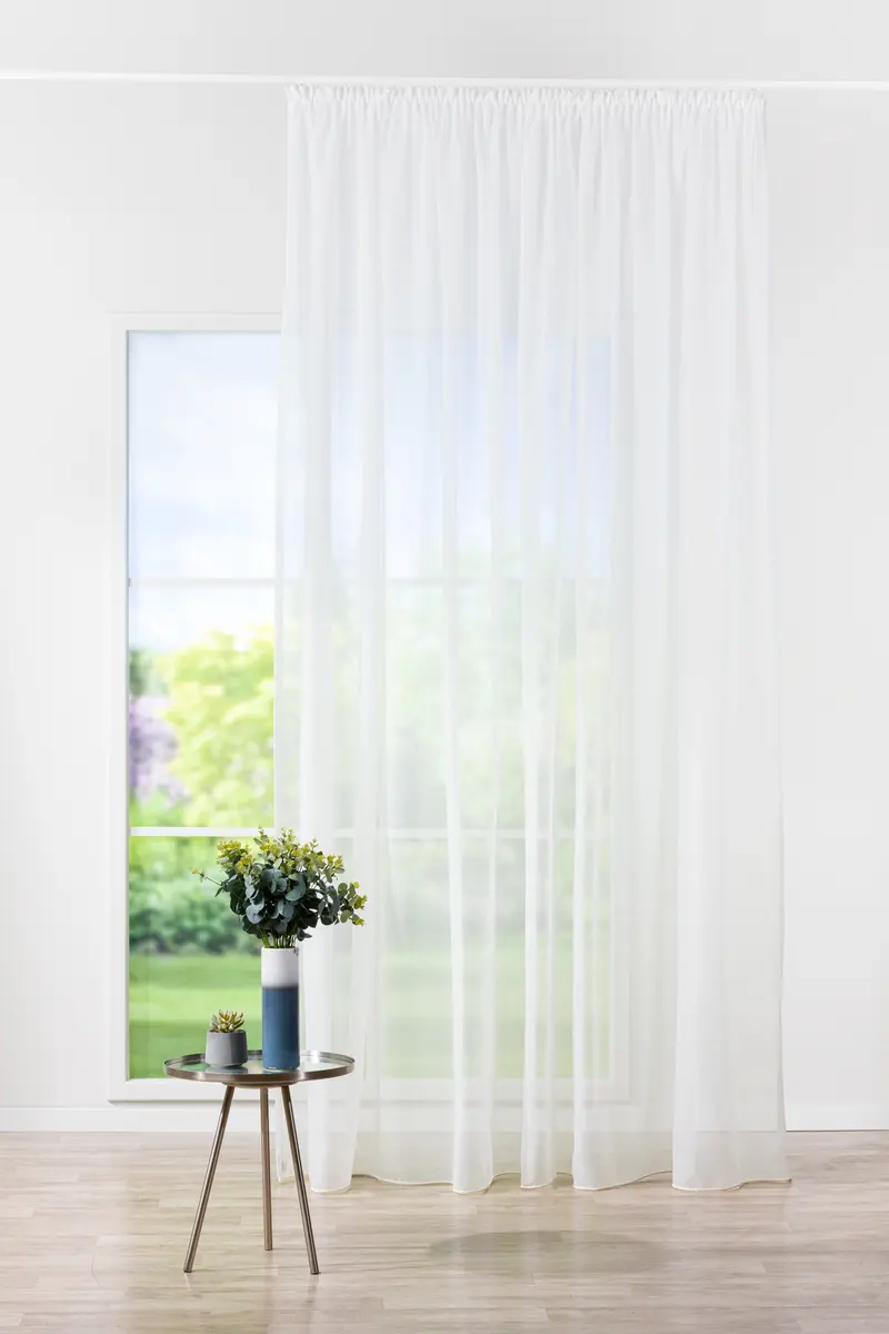 Perdea Giza R1700, crem, simplă, uni, din materiale reciclate