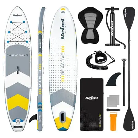 Placa gonflabila Rebel RBA-4501-WH | SUP, 15cm, Alb