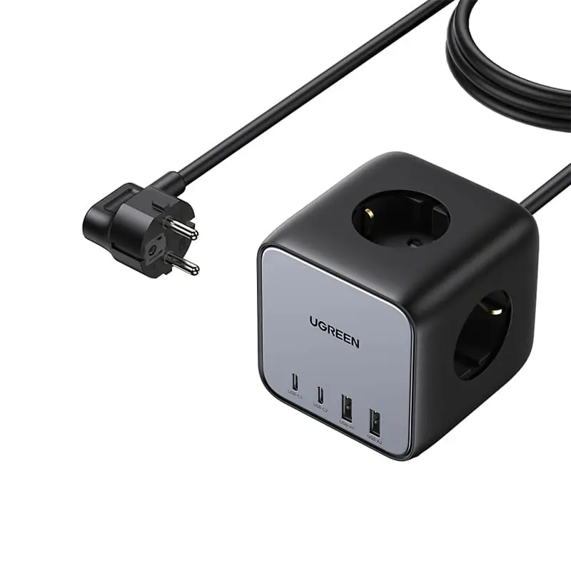Prelungitor Smart Ugreen CD268-60113 | 3x AC Schuko 3680W, 2x USB-C, 2x USB-A