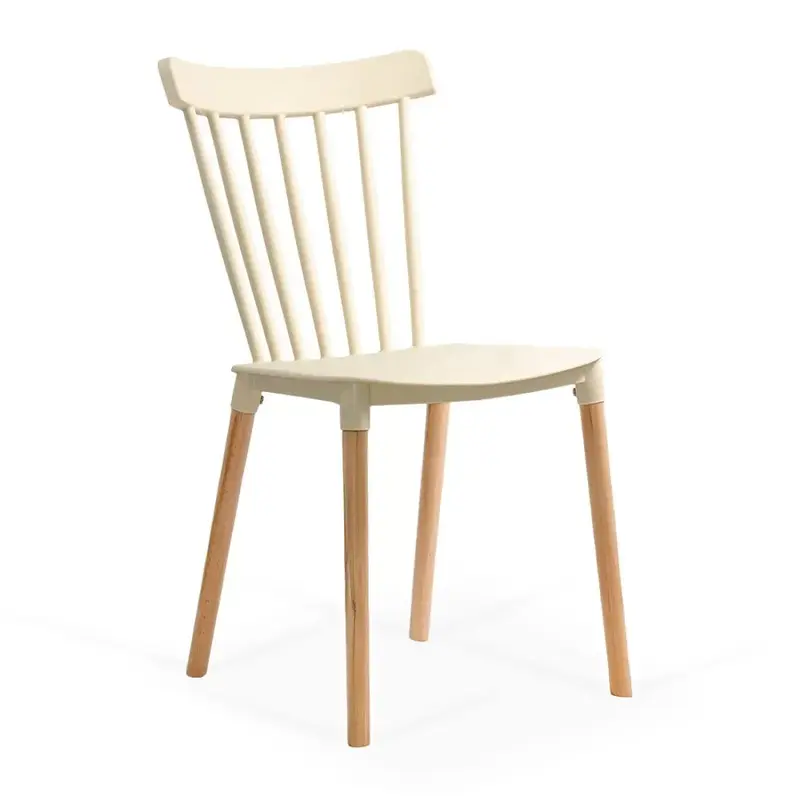 Scaun dining Deck, plastic și picioare fag